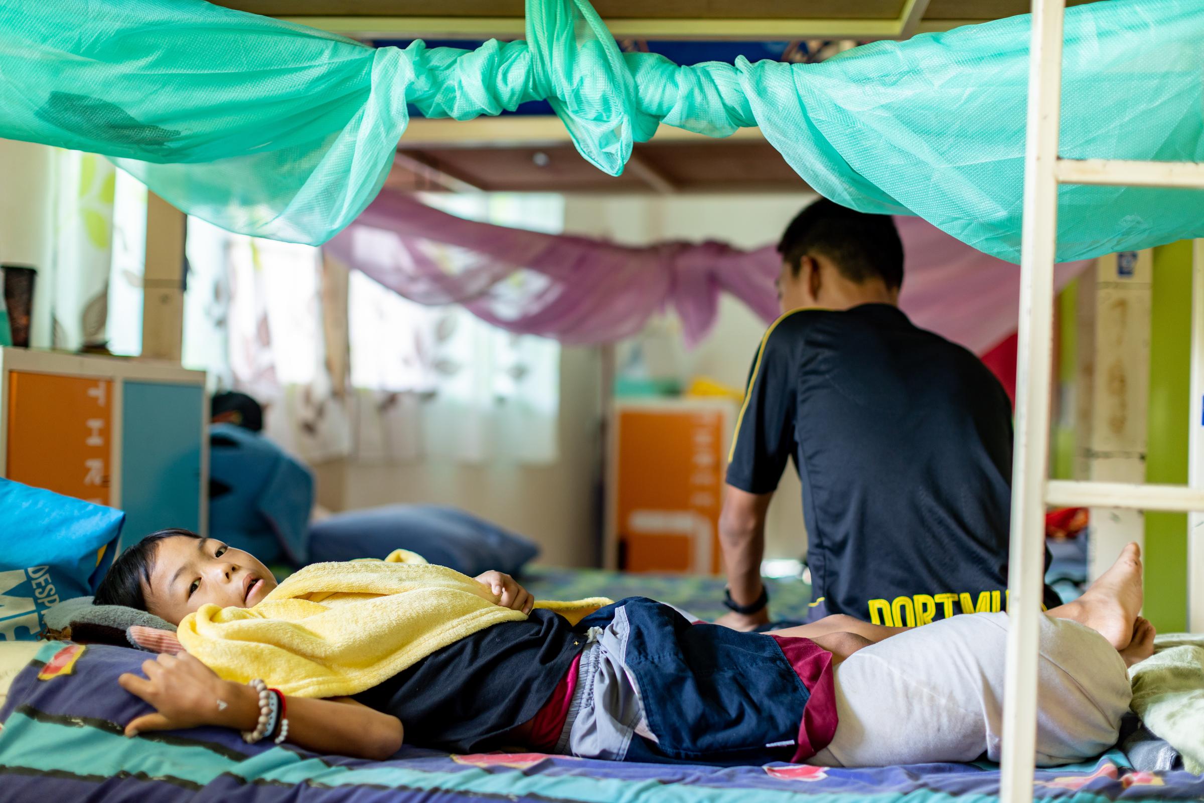 Bett im Kinderhaus (Quelle: Jakob Studnar) Bett im Kinderhaus (Quelle: Jakob Studnar)